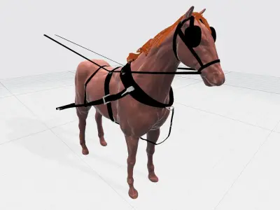 horse for a carriage model 3D model