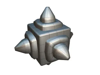 Cube World Metal Spike Block - Proto Series Low-poly 3D model