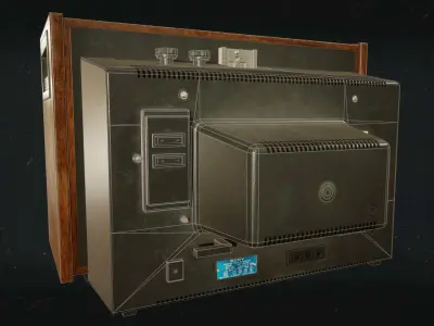 Vintage tv Low-poly 3D model