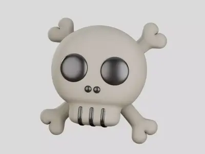 Skull Cute 3D Illustration 3D model