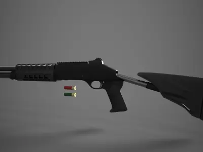 M1014 Shotgun  Game Ready Asset   PBR Low-poly 3D model
