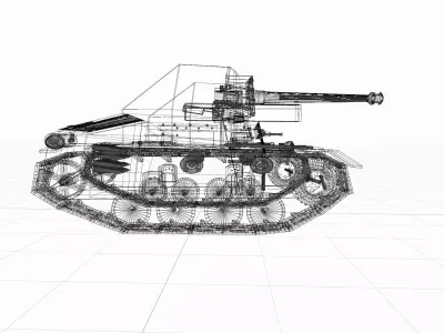 WW2 German Marder 2 Tank Destroyer 3D model