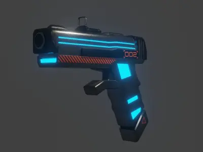Sci-fi Pistol  Free low-poly 3D model purchase