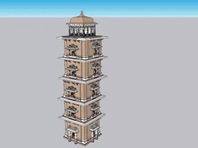 indian minar tower 3D model
