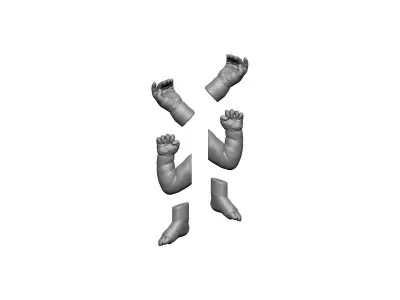 legs arms man doll 3D print model