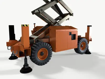 Electric Scissor Lift Low-poly 3D model