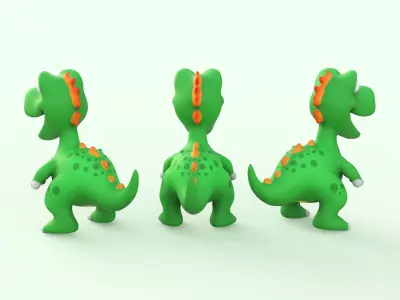 Cartoon Dinosaur Cute Low-poly 3D model