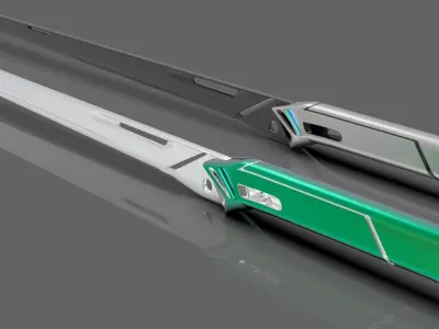 scifi cyberpunk sword 3D model