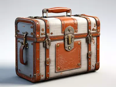 Vintage Travel Trunk 3D Model Low-poly 3D model
