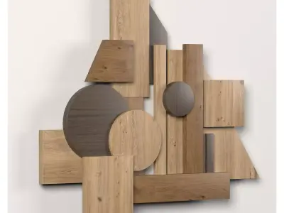 Wall shapes Decoration - Wood - 80x60 - Collection - Part 9 3D model