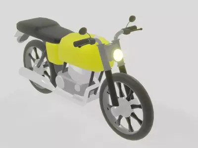 Motocycle low poly for games and scenes Low-poly 3D model