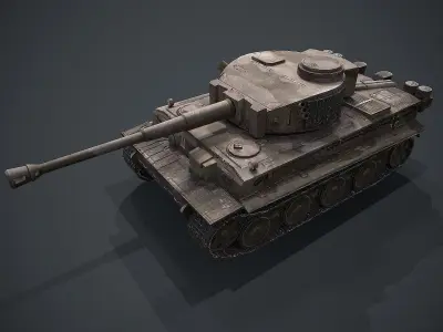 Panzer VI Tiger German Heavy Tank Low-poly 3D model