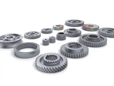 Gears set Gear 3D model Low-poly 3D model