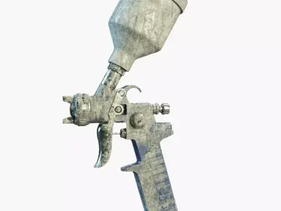 Used Paint Spray Gun PBR Low-poly 3D model