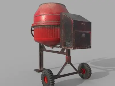 Old Concrete Mixer Low-poly 3D model purchase