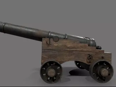 Cannon 18 pound Low-poly 3D model