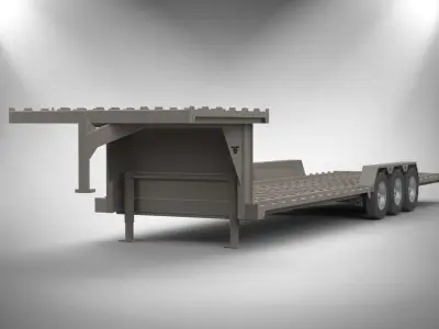 Trailer flatbed - flatbed Free 3D model