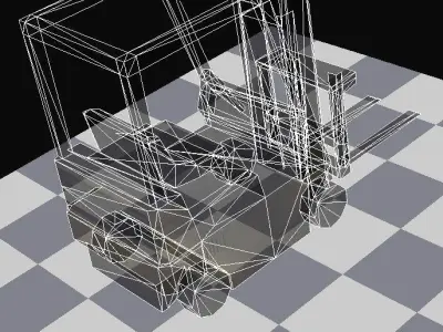 Fork lift construction industrial truck Textured low-poly Low-poly 3D model