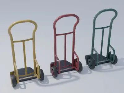 Industrial Dolly 4K and 2K Textures Low-poly 3D model