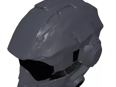Damaged SciFi Helmet 3D Model 3D model