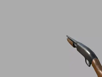 Low-poly game ready pump action shotgun Free low-poly 3D model