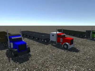 Industrial Long Truck pack-1 3D model