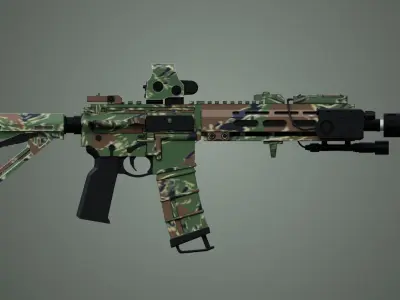 Assault Rifle HK416 A5 Low-poly 3D model