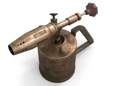 Blowtorch 3 brass gas can Low-poly 3D model