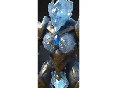 Ancient Ice Crystal Golem Low-poly 3D model