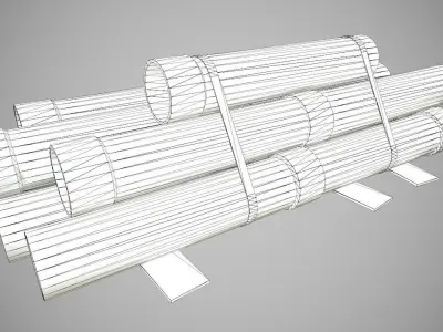 Low Poly Industrial Pipes PBR Low-poly 3D model