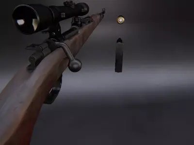 Aaa KAR98 Game Ready Pbr Vr Ar Low Poly 3D Model Free low-poly 3D model