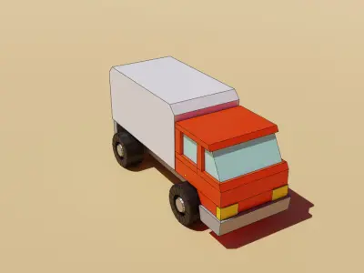 Truck Cartoon Cute Low Free 3D model