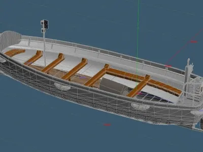 Imperial Japanese Navy 12m motor launch 3D model