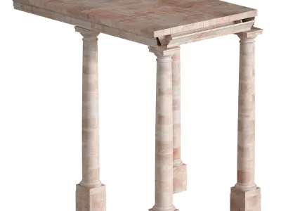 Classic Stone Column Stone Columns Corridor with Columns 3D model