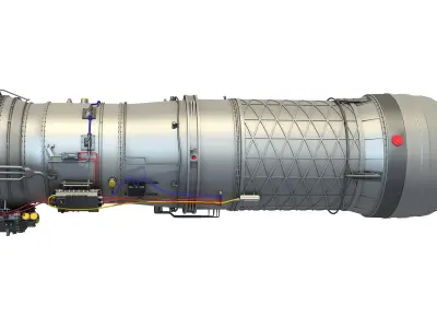 Military Turbofan Afterburning Engines 3D model
