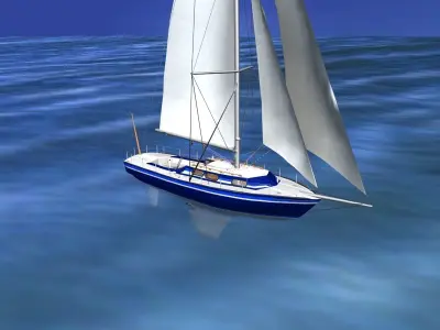 30 Foot Sailboat V07 3D model