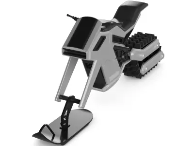 Snow Bike 3D model 2