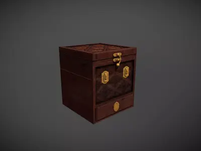 Antique Puzzle Box Low-poly 3D model