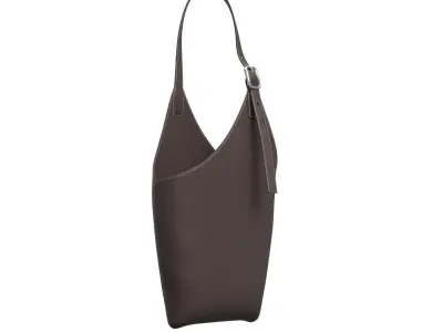 Dark brown Leather Hobo Bag 3D model