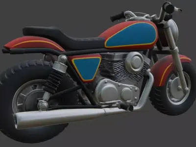 Cartoon Red Motorcycle 3D Model 3D model by im3dking