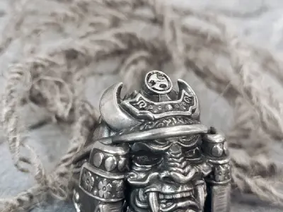  Samurai head mask ring 3d model for 3d printing 3D print model 3D print model purchase