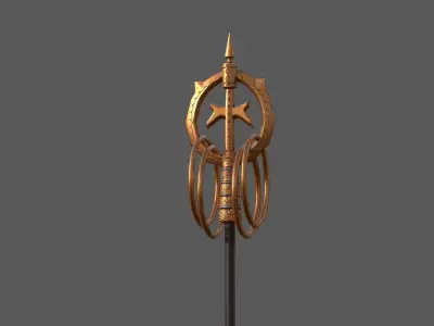 Monk Staff Low-poly 3D model