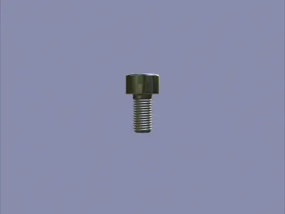 Steel Stained M4 Bolt Allen Cap with PBR 4K Textures 3D model