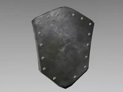 Steel Shield Low-poly 3D model
