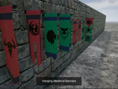 Medieval War Banner Collection 3D Model Pack