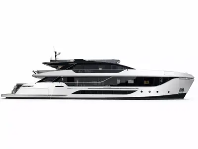 Modern Luxury Motor Yacht 40m Low Poly Super Yacht Low-poly 3D model
