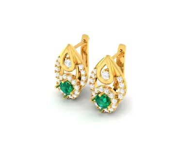 Women Earrings 3dm STL OBJ FBX Render Details 3D print model