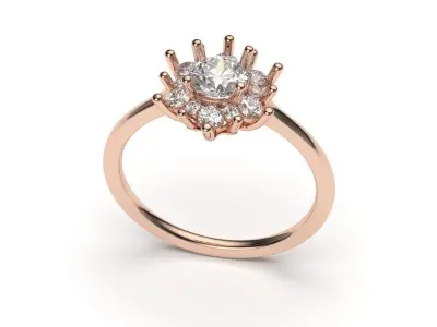 solitaire with ring sizes  9 part S10 3D print model