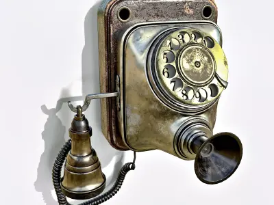 Antique telephone Low-poly 3D model
