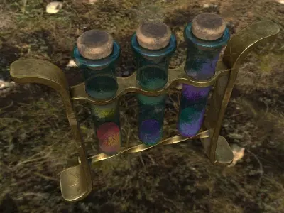 glass tubes with substances PBR low poly Low-poly 3D model